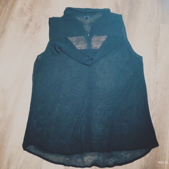 Reitmans Black Sheer Sleeveless Studded Blouse Top Size 13 - Picture 2 of 8